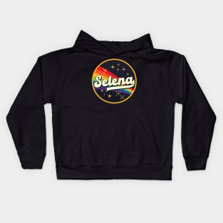 Selena // Rainbow In Space Vintage Style Kids Hoodie